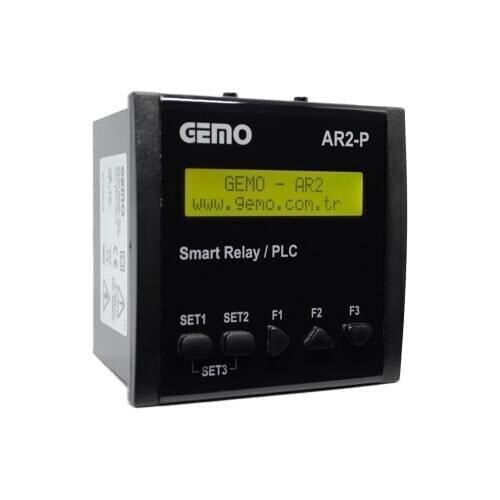 AR2-P-10D2A-RTC Gemo Panel Mount Smart Relay / PLC Programmable with Ladder Logic + Real Time Clock 96*96 Enclosure front size