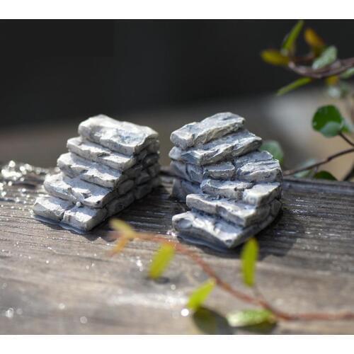 Stone Steps Road Stairs Small Stairs Path Staircases Moss Micro Landscape Ornaments Resin Handicraft Ornaments Home Decor