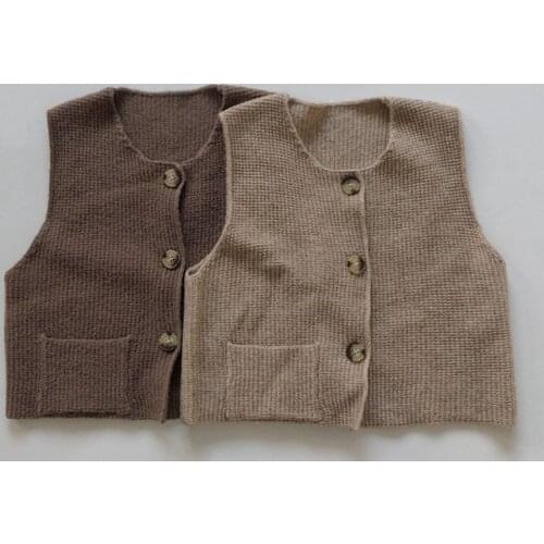 Loose Spring Baby Boys Girls Sleeveless Cardigan Coat Children Clothing Autumn Boys Girls Kids Vest Cardigan Coat