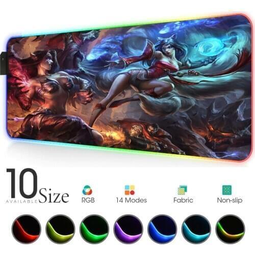 League of legends RGB Mouse Pad Large Gamer Accessories LED MousePad Gaming computer Mat with Backlit mouse desktop mouse for pc