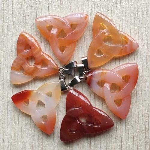 2016 fashion hot sale top quality natural stone Hollow triangle charm pendants for jewelry making 6pcs/lot Wholesale free