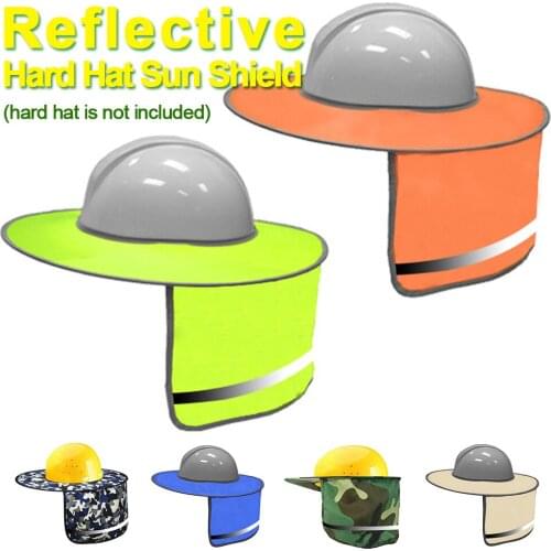 Washable Reflective Sunshade for Hard Hats with Ventilation Holes Full Brim Neck Shield High Visibility Sun Visor for Workplace