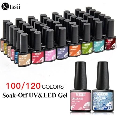 Mtssii 100/120 Colors Gel Nail Polish Set Semi Permanent Hybrid Gel Varnish Set With Base Top Coat Soak Off UV Nail Gel