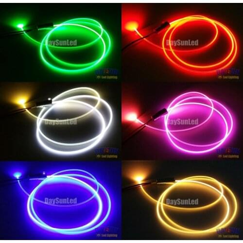 NEW Car Atmosphere Light 12V Optic Fiber Guiding Light Holder + 1 Meter Dia-2mm Side Glow Fiber Cable Cool Car Light