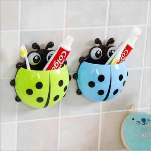 Lovely Animal Insect Toothbrush Holder Bathroom Cartoon Toothbrush Toothpaste Wall Suction Holder Rack Container Organizer U3