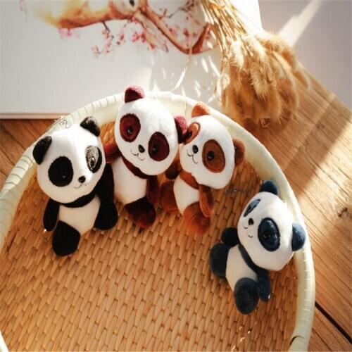 Wholesale 60PCS Mix Colors , 11CM Gift Key Chain Ring Pendant Panda Stuffed TOY DOLL
