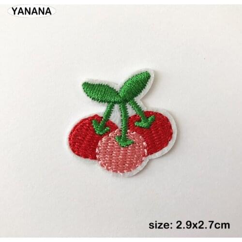 Cherry fruit Parches Embroidery Iron on Patches for Clothing DIY