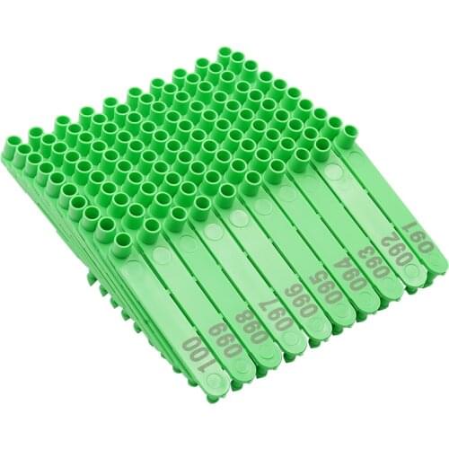 Plastic Sheep Goat Ear Tags 100pcs Ear Laser Typing Head Earrings for Farm Animals Idetification Card