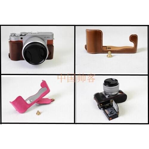 Half body PU Leather Case Camera Bag for Fujifilm Fuji xa5,xa7,xa10,xa20 Set Cover with Battery Opening