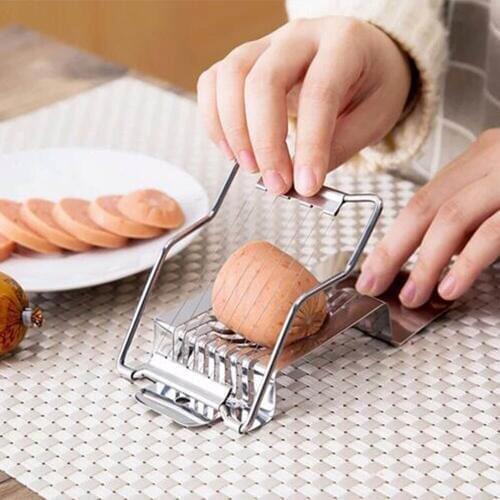 Manual Slicers Stainless Steel Boiled Egg Multifunction Splitter Eggs Kitchen Tool Section Cutter Mushroom Tomato Cutter 100g E