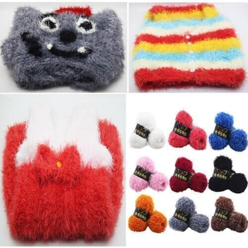 DIY Knitting Mink Cashmere Yarn Ball Noble Phoneix Feather Down Coral Velvet Crochet Yarn Cord Weaving Cord Line