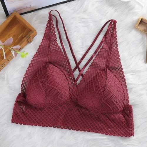 Sexy Beautiful Back Wrapped Chest Crossing Skin-friendly Bottoming Bra Gathered Without Steel Ring Girl Underwear
