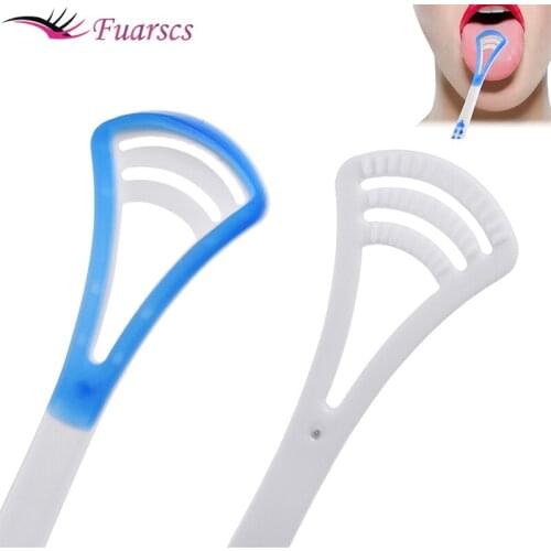 Tongue Brush Cleaner Oral Care Tongue Scraper Hygiene Mouth Tool Durable Plastic Tongue Cleaning Tool Remove Tongue Coat