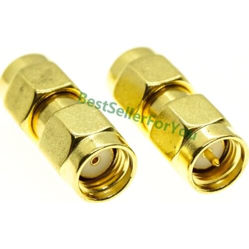 SMA Male To RP SMA Male RPSMA Plug RF Coax Adapter Straight Goldplated NEW WholesaleBrass