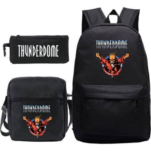 Thunderdome Backpack Pencil Case Shoulder Bag Boys Girls Casual Bag Travel Mochila Daily Bookbag for Teenagers 3Pcs/Set backpack