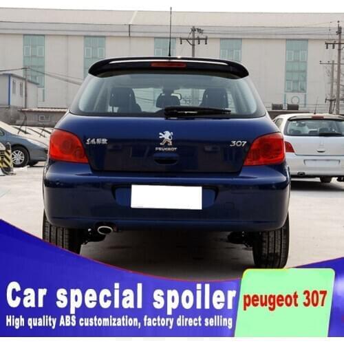 High quality ABS material for peugeot 307 hatchback car 2006 to 2012 rear window roof rear wing spoiler by primer or any color