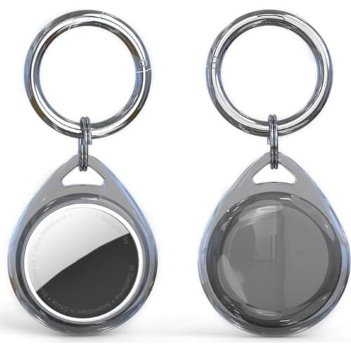 Water Drop-shaped Protective Cover Anti-lost Case For Airtags Device Keychain Anti-scratches Sleeve Transparent TPU Case