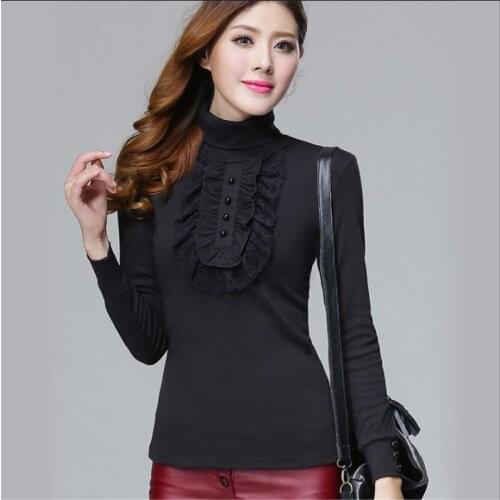 Lady Warm Pullovers Woman Plus Size Velvet Sweaters Female Autumn Oversized Stretch Sweater Women Thick Lace Button