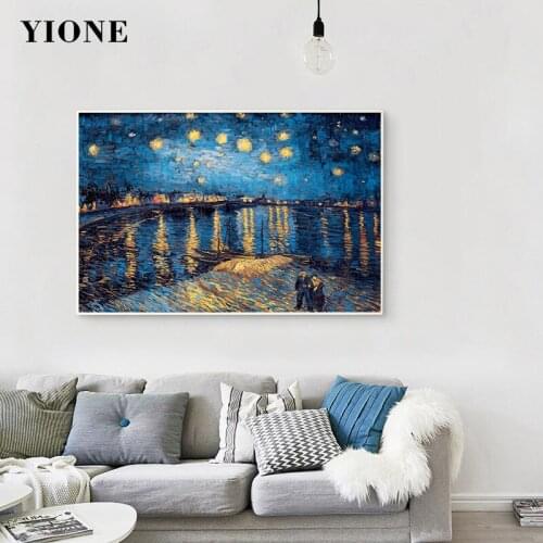 10 Styles Van Gogh Paintings Custom Classic Starry Night Landscape Oil Painting Canvas Art Print Poster Wall Picture for Living