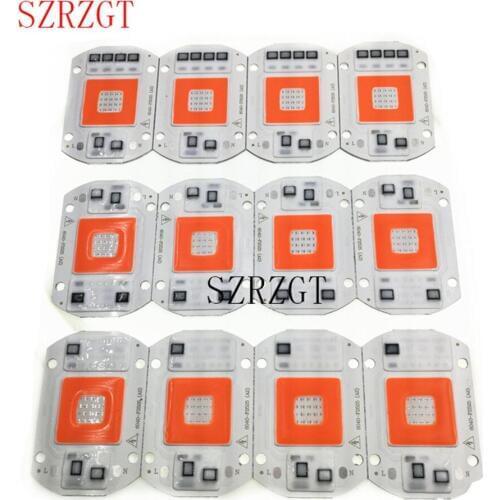 20W 30W 50W 220V LED Grow Lamps With Lens Reflector Red+Blue Light LED Grow Light Full Spectrum For Plants Seed Growing