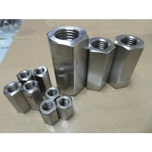 3pcs M10 M12 M14 M16 M18 M20 outer hexagon nuts lengthen nut screw wire rod connection sleeves 304 stainless steel