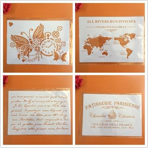 4pcs/set A4 Mandala Stencils Painting Coloring Embossing Scrapbook Album Decorative Template cake stencil crafts books