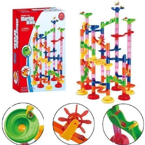 50/80/105Pcs Set DIY Construction Marble Race Run Track Building Blocks Kids Maze Ball Roll Toys Pipe Blocks For Children Gifts
