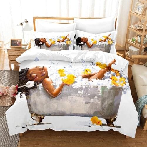 Bathe Beauty African Bedding Set 3d Duvet Cover Set Comforter Bed Linen Decor Twin Queen King Single Size Luxury Fashion Cartoon
