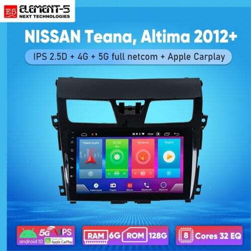 ELEMENT-5 10" 2G+32G Android10 4G WIFI RDS DSP Car Radio For NISSAN Teana, Altima 2012+ Navigation GPS