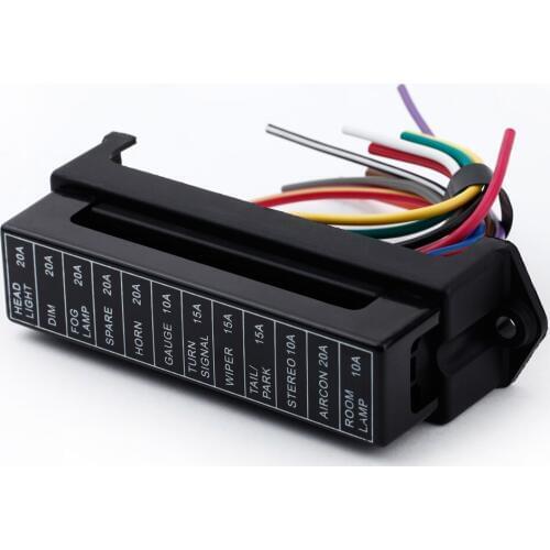 KKmoon 6 Way Car Fuse Box Circuit Car Trailer Auto Blade Fuse Box Block Holder DC 12v 24V 32V ATC ATO 2-input 6-ouput Wire