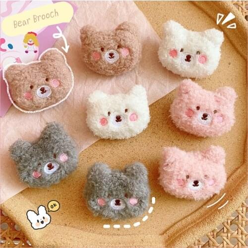 Cute Bear Plush Brooch Badge Diy Brooches for Women Party Jewelry Ins Couple Gifts Llaveros Originalese Trinket Accessories