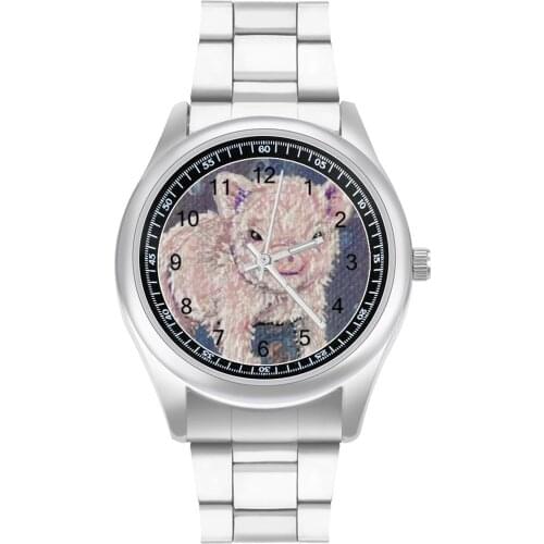 Pig Quartz Watch Stainless Photo Wrist Watch Men Fishing Colored Wideband Wristwatch