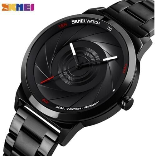 SKMEI Fashion Sport Quartz Watch 3D Fashion Dial Mens Watch Top Brand Luxury Full Steel Business 30 Waterproof Watch reloj 9210