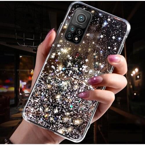 For Xiaomi Mi 10T Pro Case Star Bling Glitter Soft Phone Cover For Xiaomi Mi 11 10 Ultra Pro 10T Lite 10TPro Silicone Back Cover