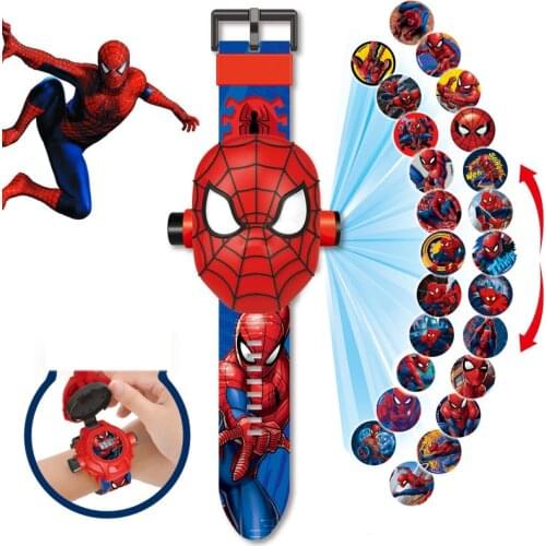 Disney cartoon children watch 3D projection cartoon spiderman iron man frozen princess digital watch children watches toy gifts