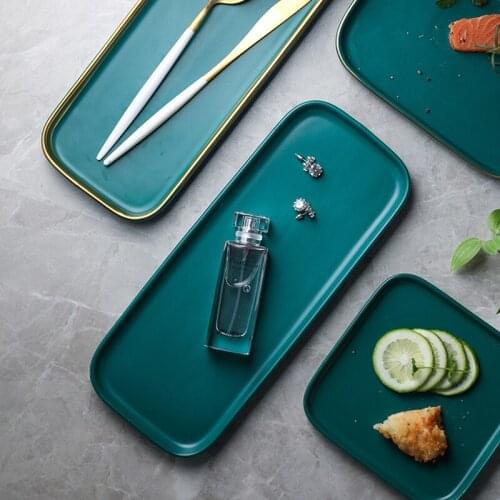 Ceramic Plate Snack Cake Fruit Dessert Tray Jewelry Dish Earrings Necklace Storage Plates Display Bowl Decoration Tableware