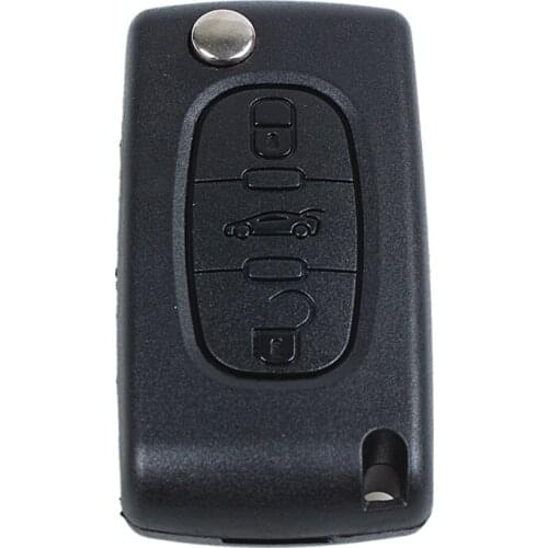 Key remote shell for Peugeot 407 and 407 SW foldable 3 buttons