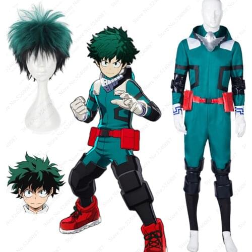 Anime Cosplay Boku No My Hero Academia Academy Jumpsuit Jackets Izuku Midoriya Wig Hair Mask Gym Suit School Uniforms Costumes