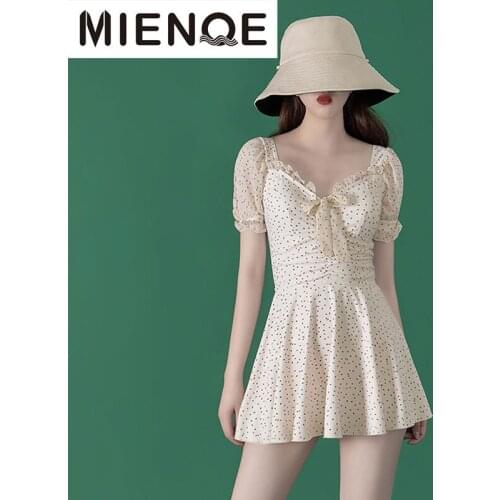 MIENOE swimsuits Lovely girl sweet thin bathing dress one-piece swimsuits