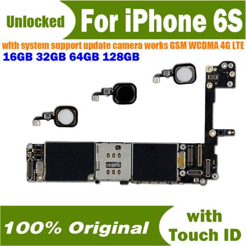For iphone 6S Motherboard with Full Chips,unlocked for iphone 6s Logic boards without / with Touch ID by 16gb / 64gb / 128gb