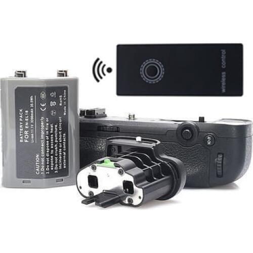 MB-D18 Battery Grip+2.4G Wireless Remote Control+EN-EL18 Battery+ BL-5 Cover for Nikon D850 Digital SLR Camera.Can Achieve 9fps