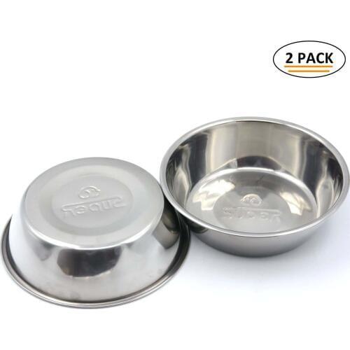 Super Design Stainless Steel Pet Bowl Package for Dogs and Cats, 1 Pack of 2