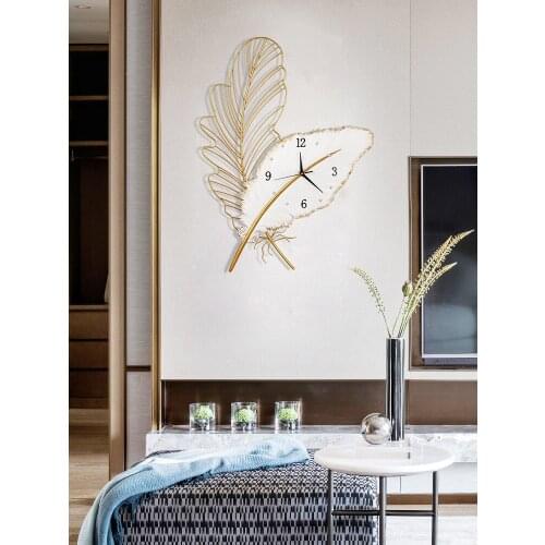 Metal Art Wall Clock Modern Design Creative Luxury Nordic Simple Wall Clock Silent Chinese Reloj De Pared Home Decoration DG50WC