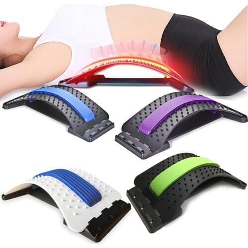 New Back Stretch Equipment Massager Massageador Magic Stretcher Fitness Lumbar Support Relaxation Spine Pain Relief