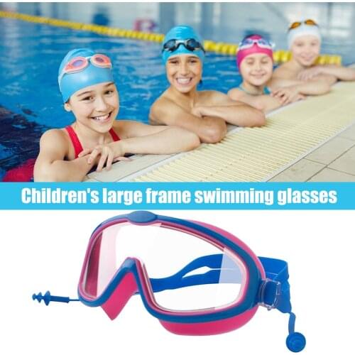 New Childrens Waterproof Non-Fogging Swimming Glasses HD Swimming Goggles Childrens Large Frame Swimming Goggles