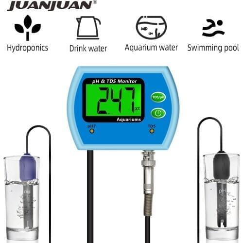 2 in 1 Water Quality Tester Professional Multi-Function Monitor Online PH/TDS Meter Acidity Acidometer Analyzer Aquarium 25% OFF