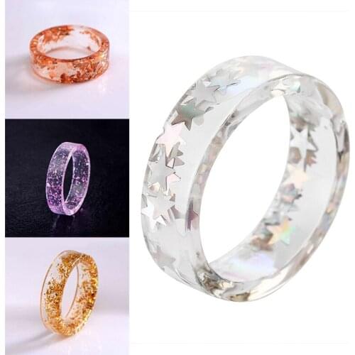 Transparent Resin Colorful Ring Creative Exquisite Girls Finger Decor Classic Engagement Vintage Rings Party Jewelry Gift