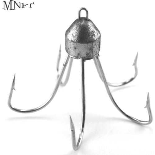MNFT With Lead Head Five Anchor Claw Barbed Fishhooks Fishing Tools Fishing Gear Wholesale Size 30&42&51&61g