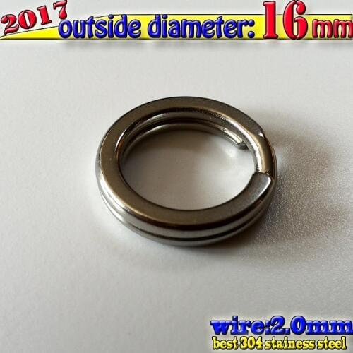 Fishing split rings wire2.0*outder diameter16mmquantily10pcs/lot t Very large test137kg