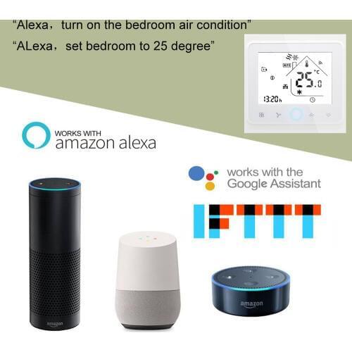 Thermostat Wifi Alexa Central Air Conditioner Temperature Controller Smart Programmable 4-pipe Three Wind Speed LCD Thermostat